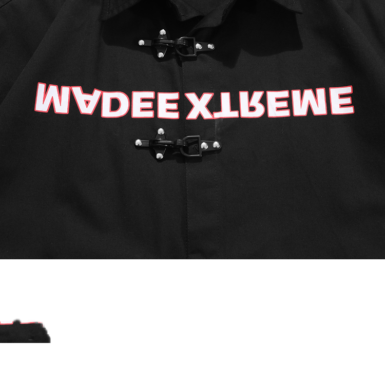 European And American Street Letter Print Long-sleeved Shirt Men