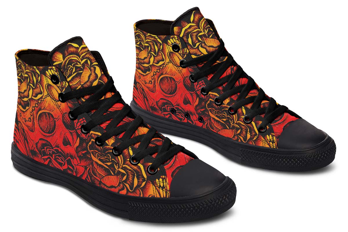 Fashion Print Couple High-Top Canvas Shoes