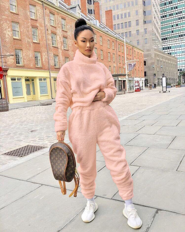 Women's Fashion Loose Sweater Two-Piece Set