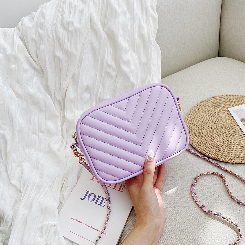 Women's Retro Solid Color Foreign Style Small Square Bag Purple - Shop at LoveMi
