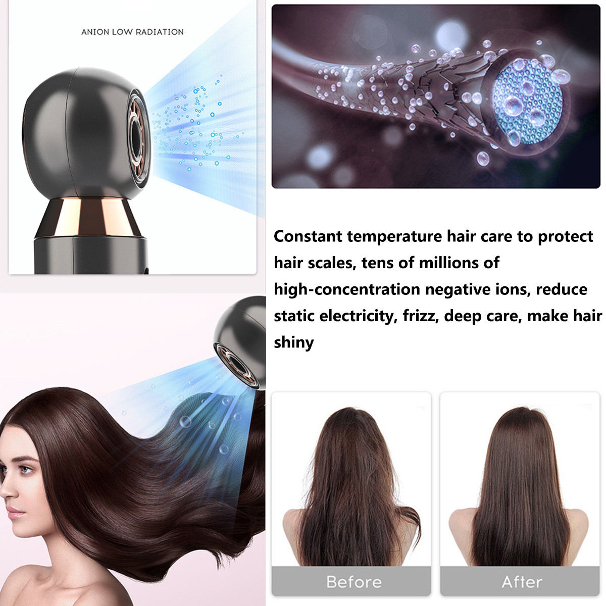 Title 10, Hair Dryer 10 00W With Leafless Fan 2 Speed 360...