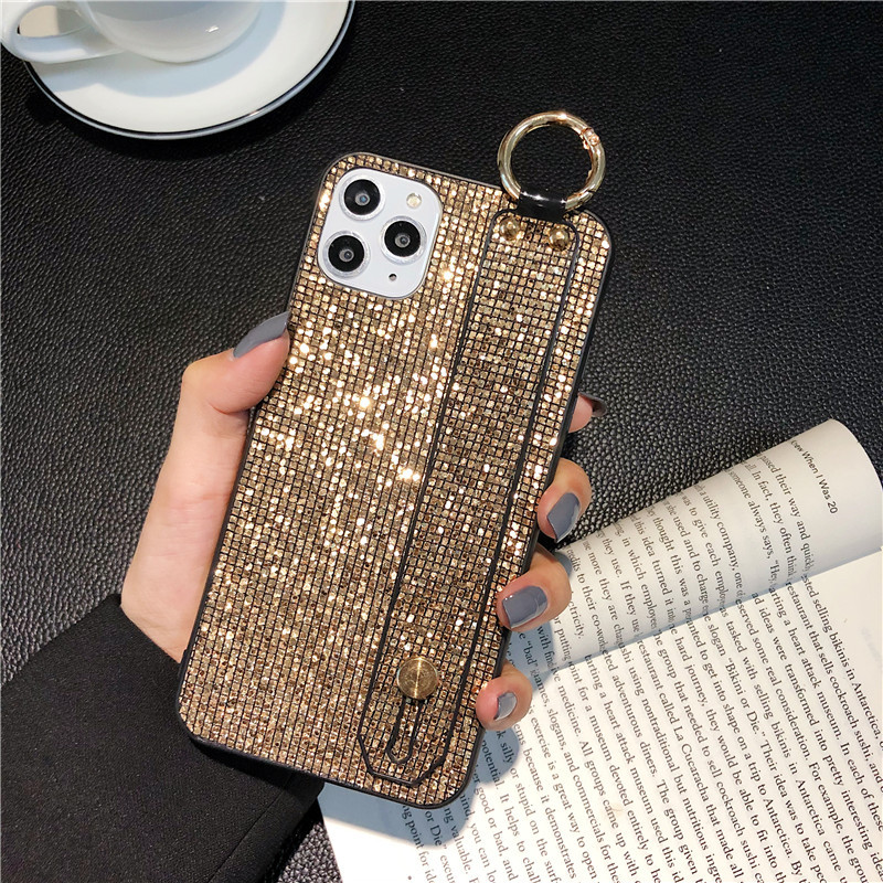 Title 2, Simple Glitter Wristband Edging Phone Case