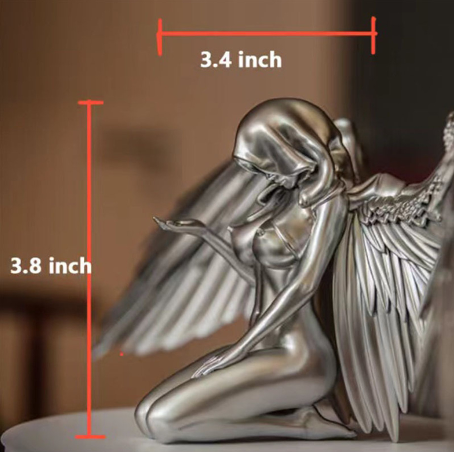 Cross border New Products Art Angel Female Female Wings Kneeling Cape Indoor Wings Angel Crafts Ornaments 20X9X8Cm - Shop at LoveMi