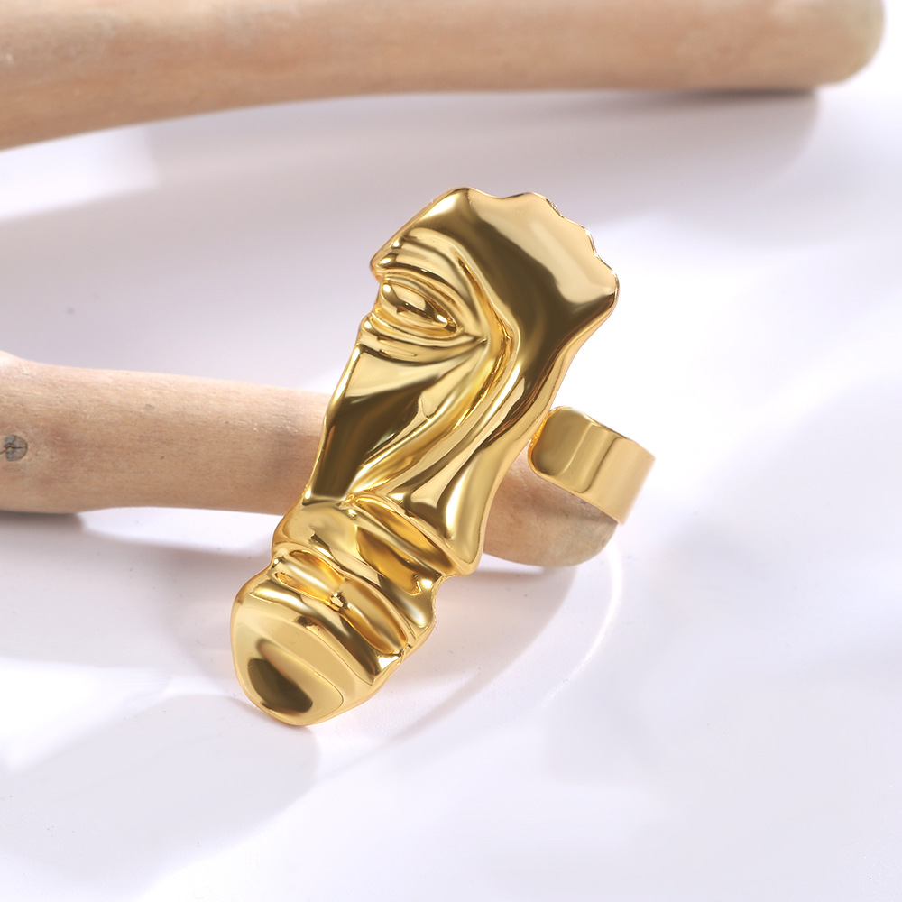 Matte Three Dimensional Half Face Portrait Ring
