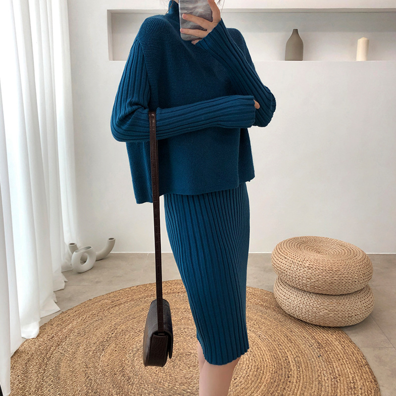 Title 2, Knitted Skirt Sweater Dress Two-piece Suit, war...