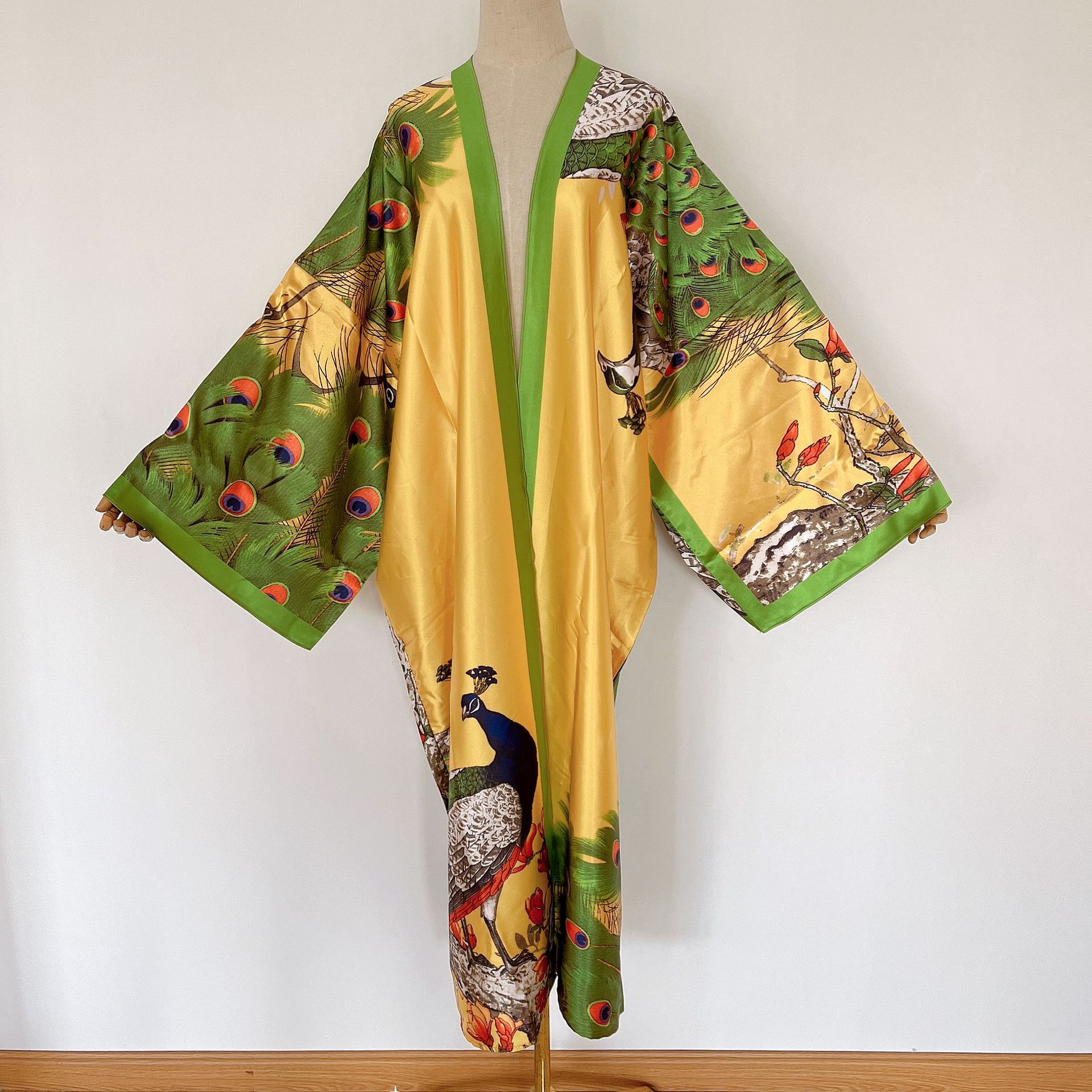 Title 2, Peacock Printings Cardigan Plus Size Coat Swims...