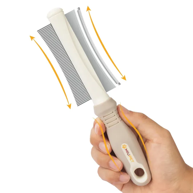 2 In 1 Dog Cat Deshedding Brush Grooming Comb Double Sided Professional Brush For Short Medium Or Long Hair Effectively Remove Dead Floating Hair ... White - Shop at LoveMi