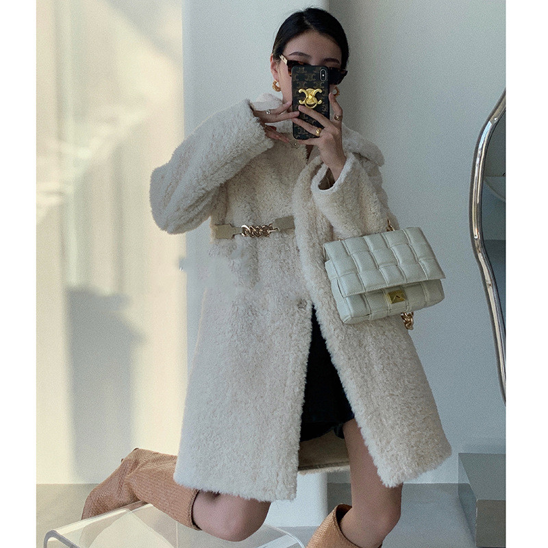 Temperament Faux Fur One Mid-length Winter Coat