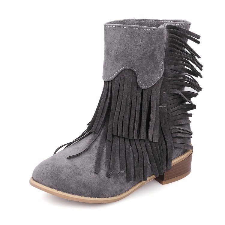 Simple Wind Suede Plus Size Short Boots