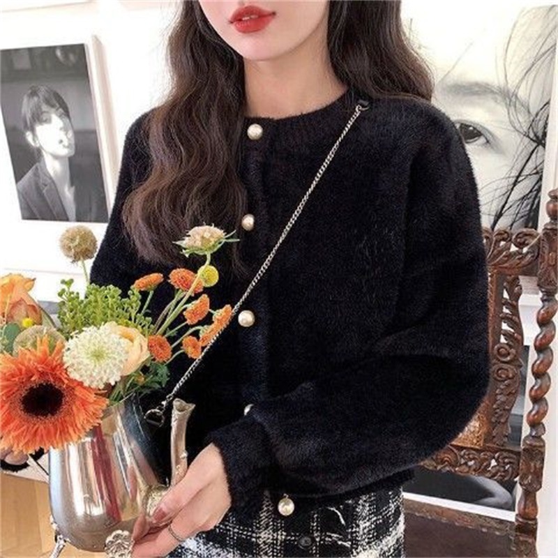 Women's Loose Lint-free Mink Fleece Sweater Coat