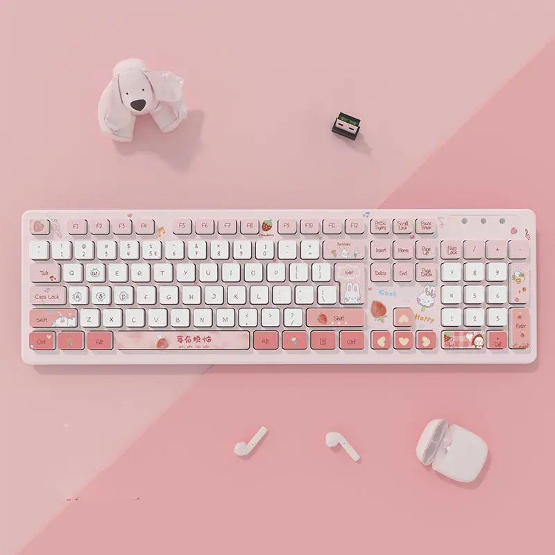 Plastic Wireless Keyboard for Computer