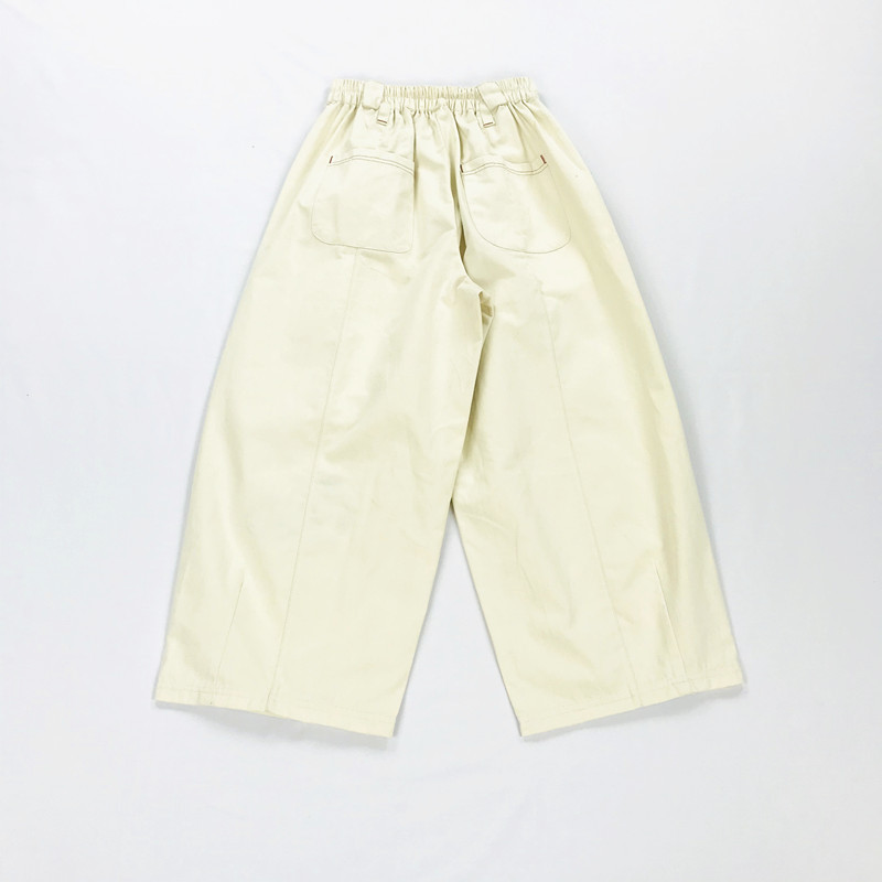 Title 5, Fruit Embroidered Beige Bloomers Cropped Trousers