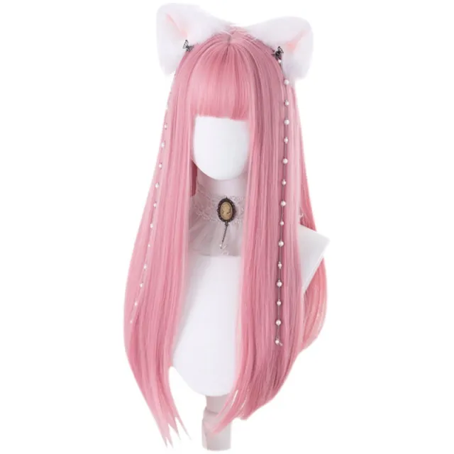 Waist Length Straight Hair Anime Cos Peach - Shop at LoveMi