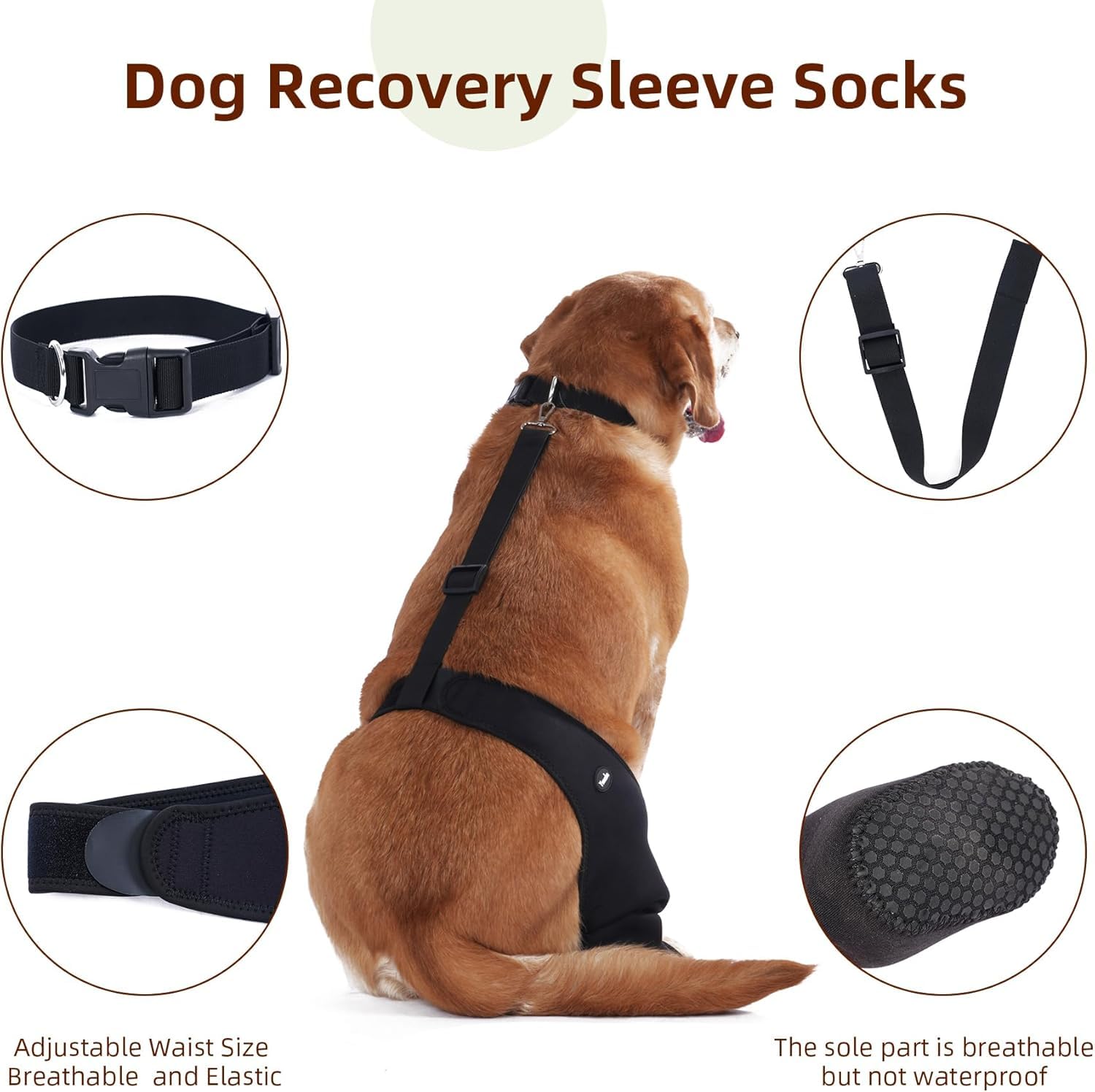 Chaussettes anti-léchage pour chien – Protège-pattes respirantes et antidérapantes