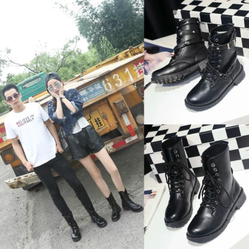 Title 4, Thin black leather ankle boots