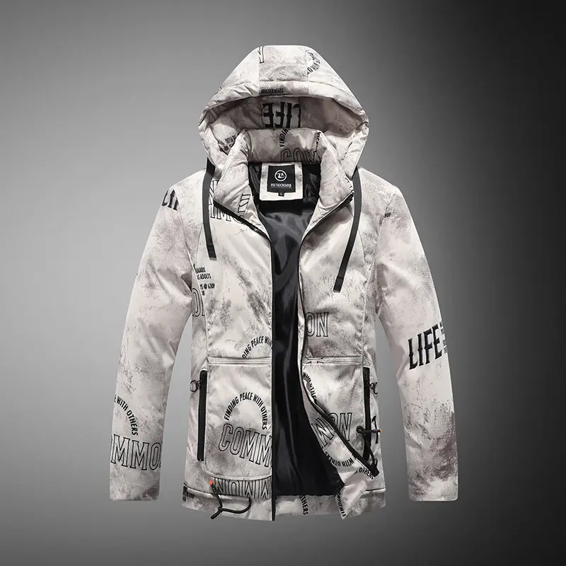 Men Winter Jacket with Velvet Pattern