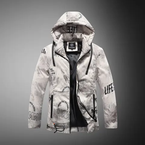 Men Winter Jacket with Velvet Pattern