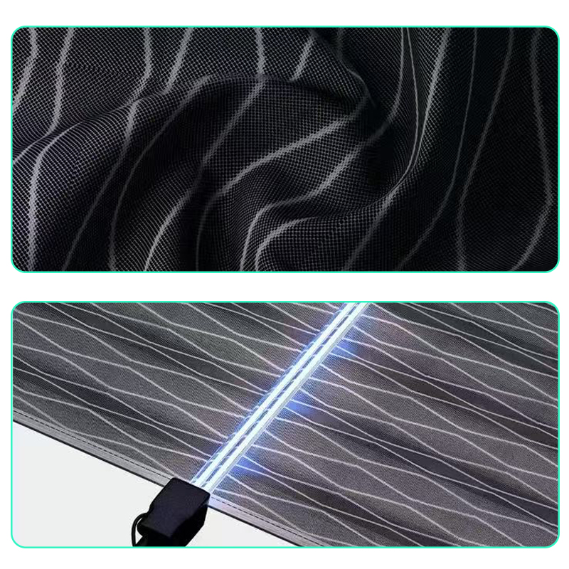 A Magnetic Mosquito-proof Door Curtain With Fine Vertical Wavy Mesh Material That Effectively Keeps Mosquitoes Away While Allowing Air To Flow Freely. The Magne