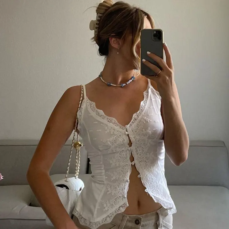 Women's American Style Hot Girl Lace Sexy V-neck Cardigan