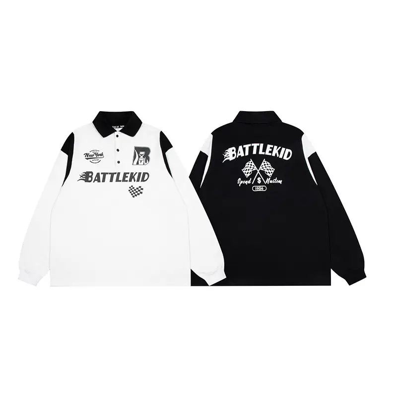 Racing Panel Hooded Sweater For Men And Women