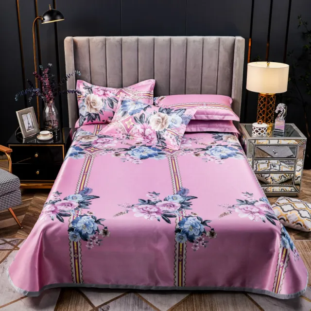 Machine Washable Three piece Ice Silk Mat Chloepink - Shop at LoveMi