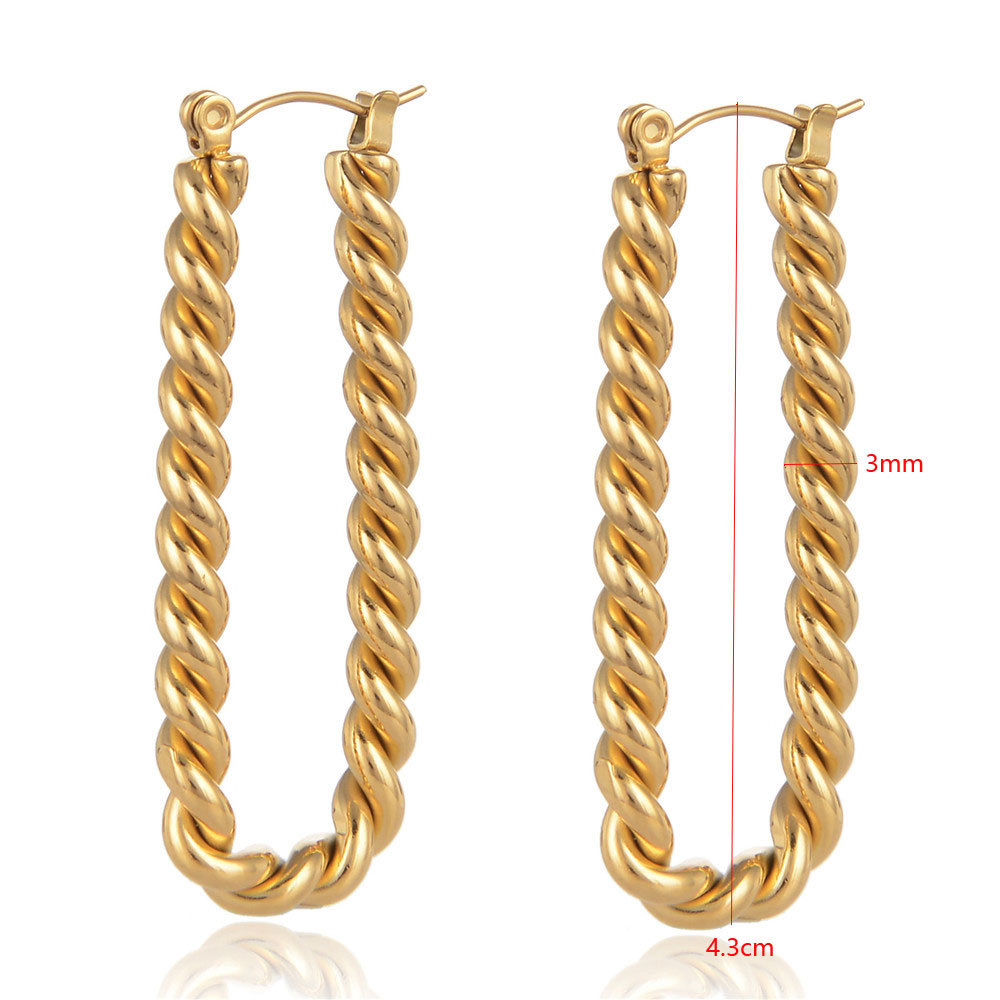 Twisted 18K Gold Electroplated Stud Earrings Twist