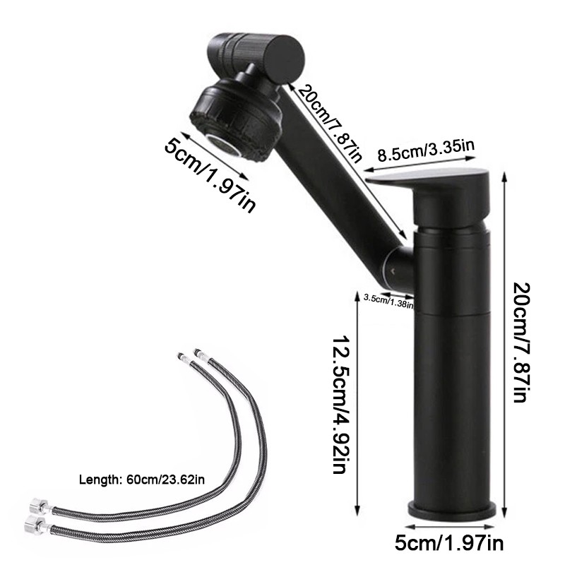 Bathroom Sink Tap Mixer 1080 Degree Rotatable Basin Taps Faucet