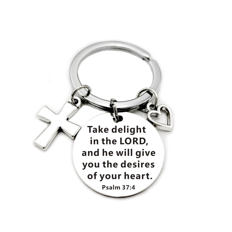 … Scripture Pendant Cross Heart Charms Keychain