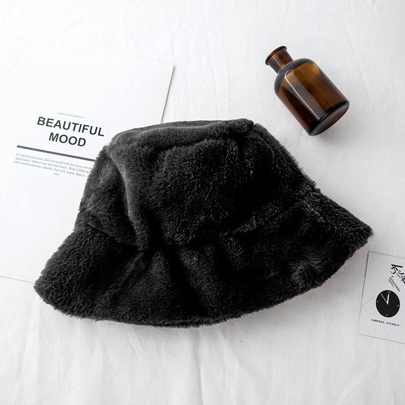 Leopard Print Hat Female Rabbit Fur Plush Warm Thickened Basin