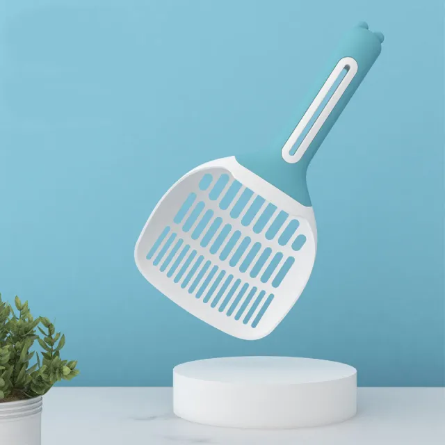 Cat Litter Shovel Roll Tail Tool Large Long Handle Pores Blue - Shop at LoveMi