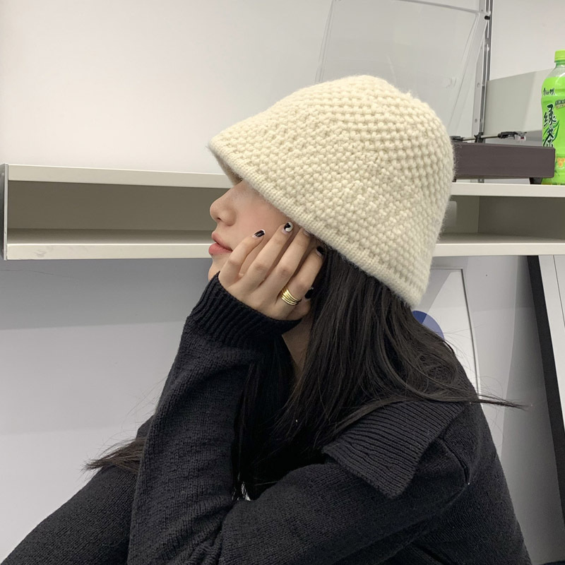 Loose Wool Knitted Warm Wool Bucket Hat