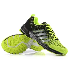 Casual Breathable Fly Woven Mesh Sneakers - Green - View 1