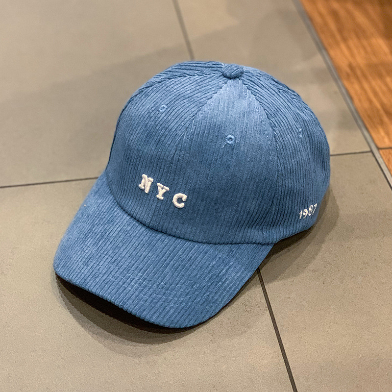 Corduroy Baseball Hat Men And Women British Retro Solid Color