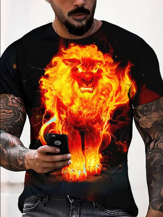 Title 4, Mens T-shirt Summer 3D Muscle Digital Printing...