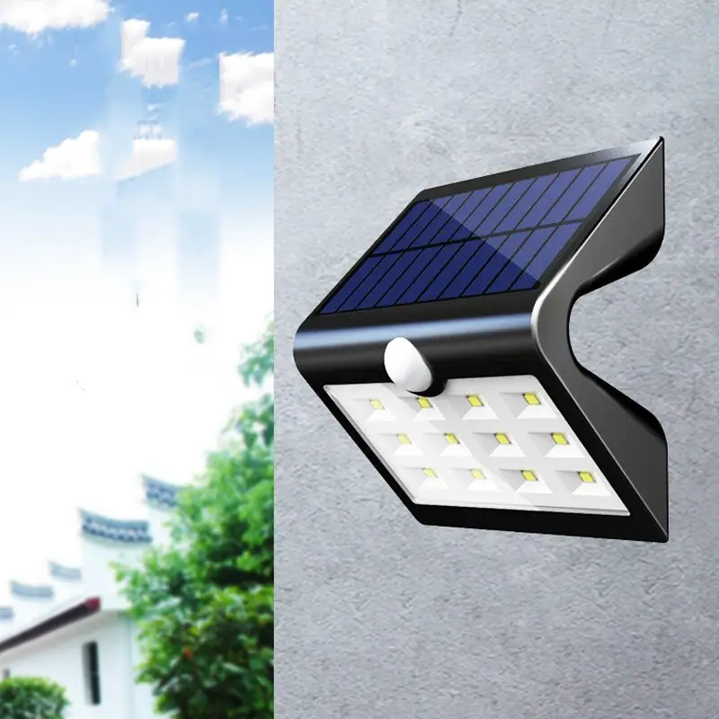 Solar Powered LED Wall Light with Motion Sensor for Garden and Outdoor Security