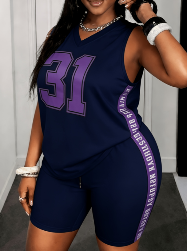 American Hot Girl Sport Jersey Set