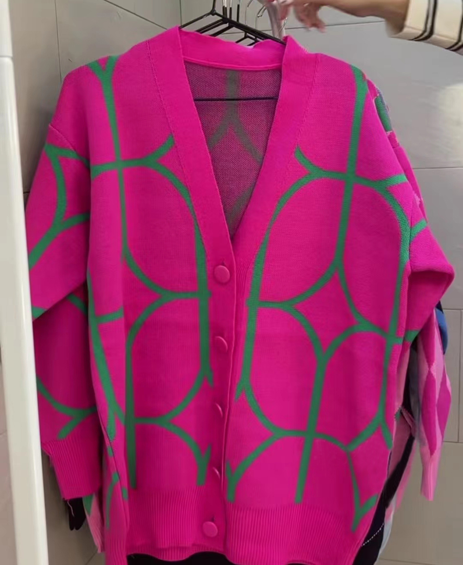 Women's New Jacquard Knitted Cardigan Jacket Sweater