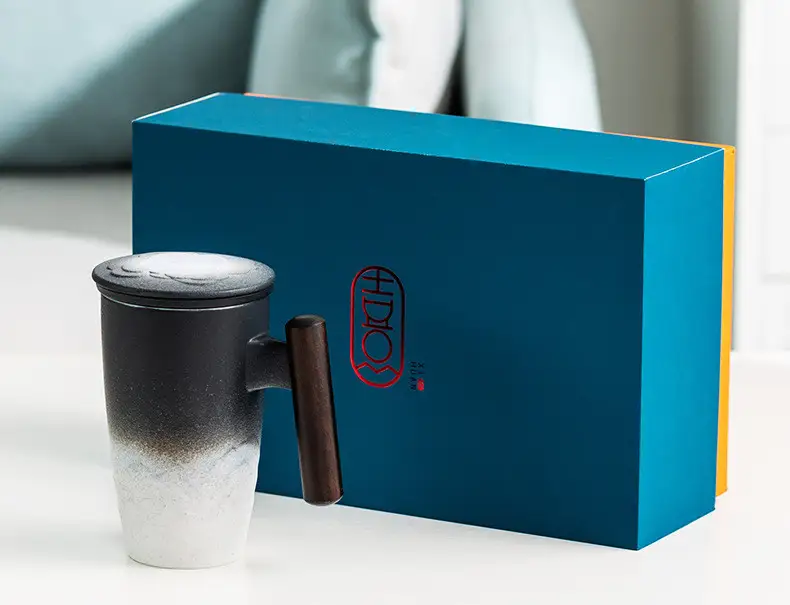 Filter Tea Cup with Lid Office Tea Cup