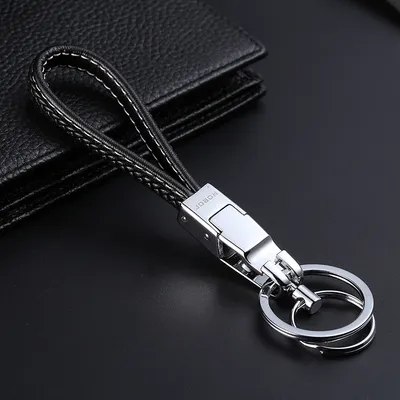 Double Ring Hand Woven Key Ring Chrome - Shop at LoveMi