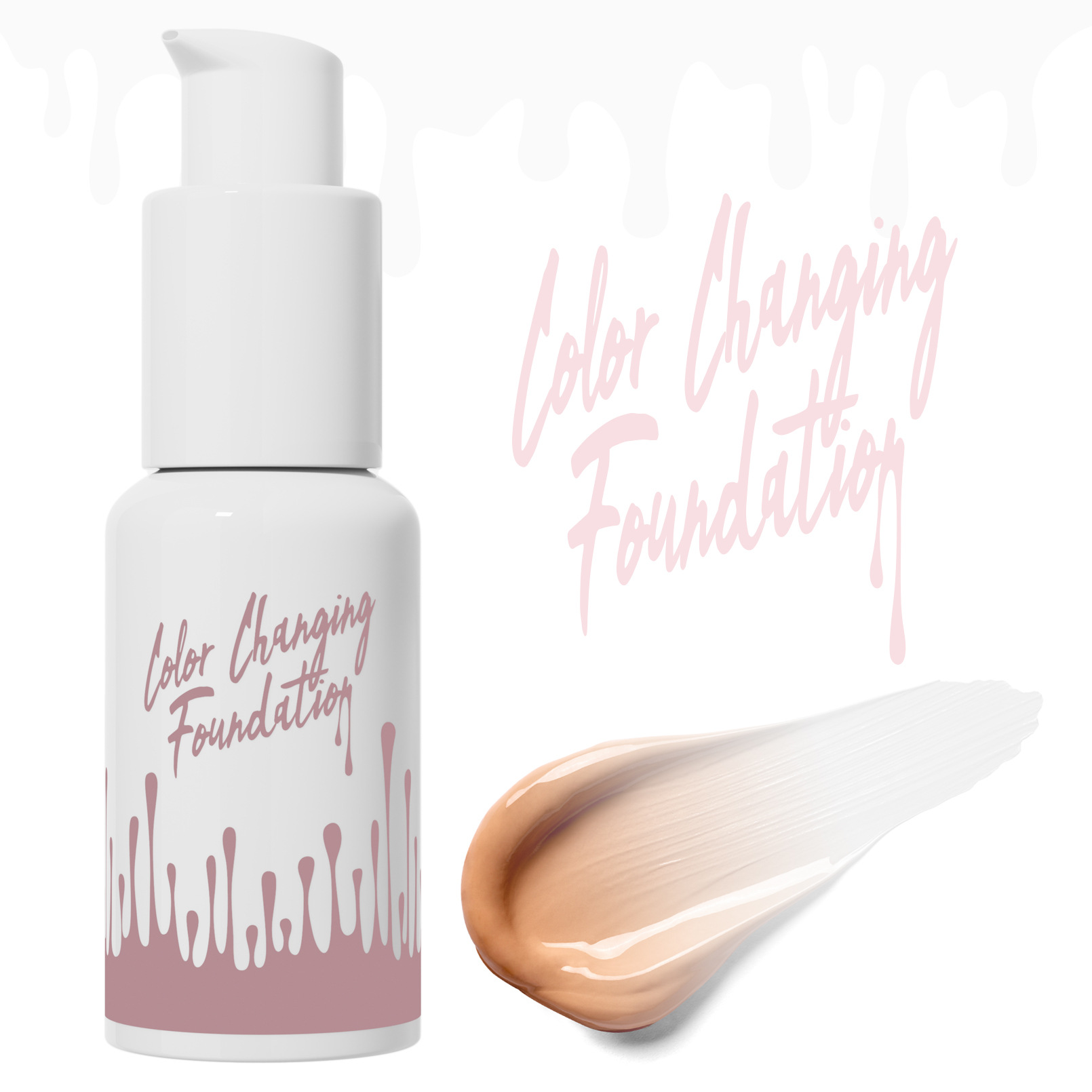 Color Changing Foundation,Color Changing Liquid Foundation Brightens And Lasts Foundation Cream Warm Changing Skin Color Liquid Foundation Makeup