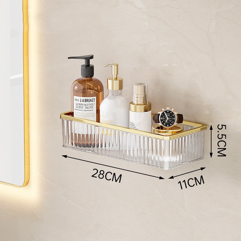 Title 2, Bathroom Punch-free Wall-mounted Storage Rack