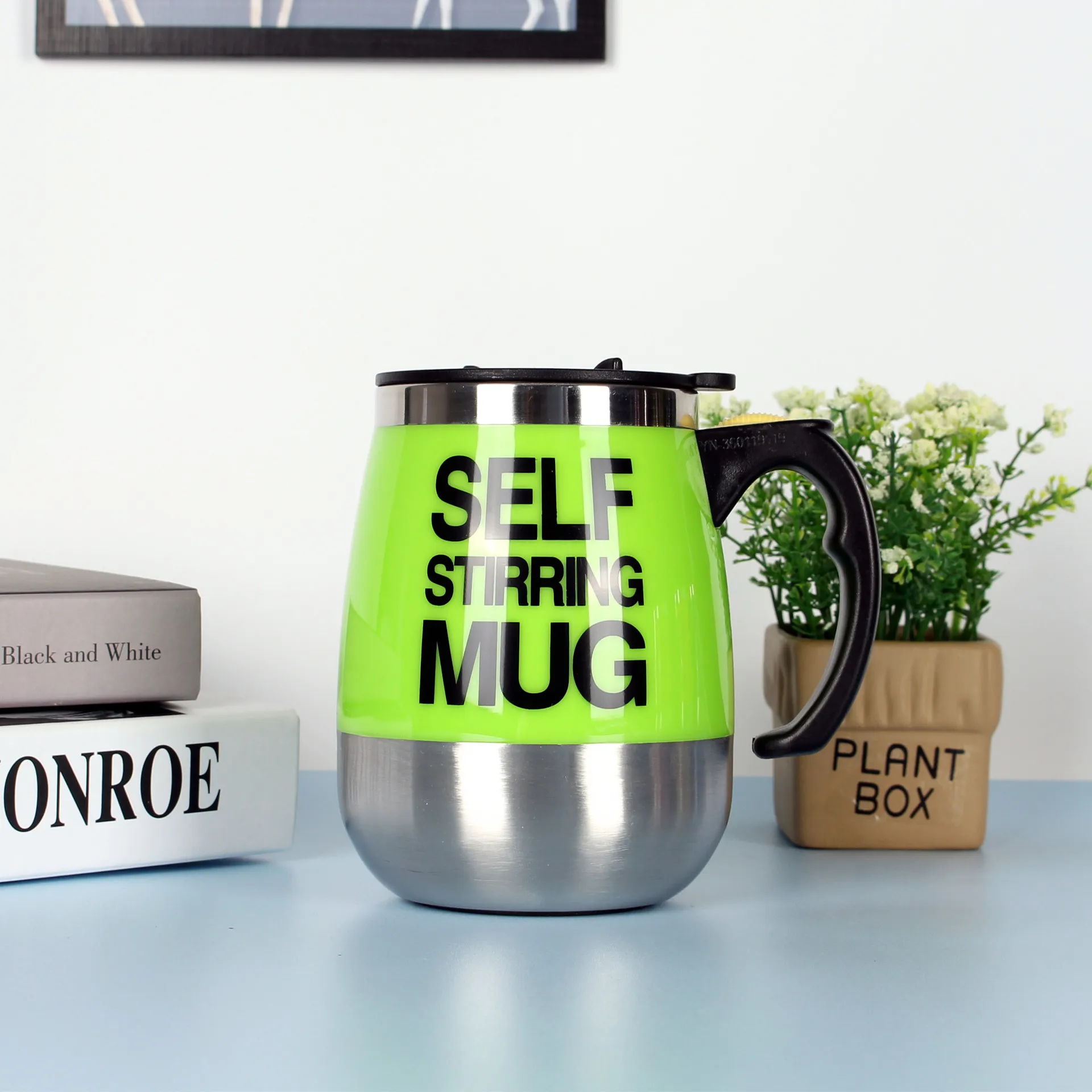Electric Self Stirring Coffee Mug Cup Stainless Steel Automatic Self Mixing & Spinning Home Office Travel Mixer Milk Whisk Cup – image 6