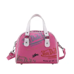 Fashion Letter Leather Messenger Bag Girl - Rose - View 1