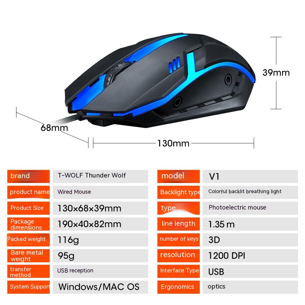 Wired Luminous Mouse USB Desktop Computer RGB Notebook Office Cheap Game - Image 4