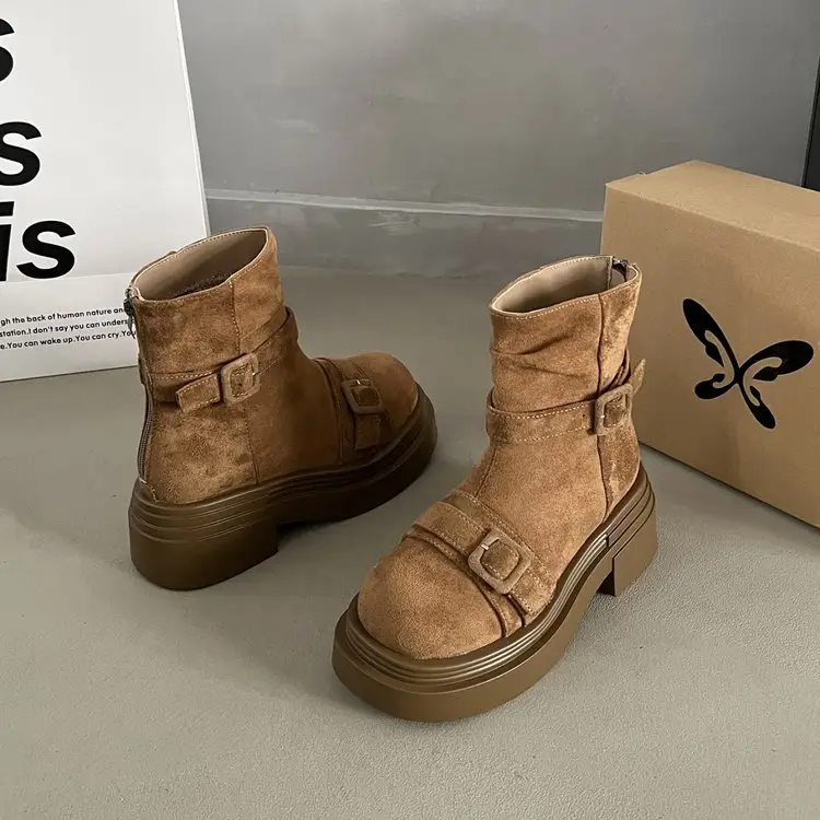 Women's Platform Height Increasing British Style Martin