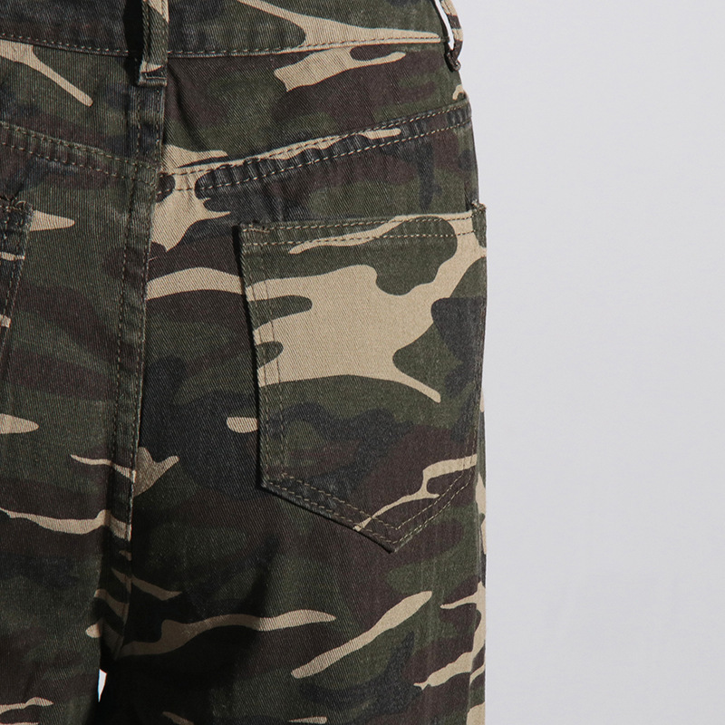 Fashion Pocket Temperament Street Camouflage Printing Straight-leg Pants