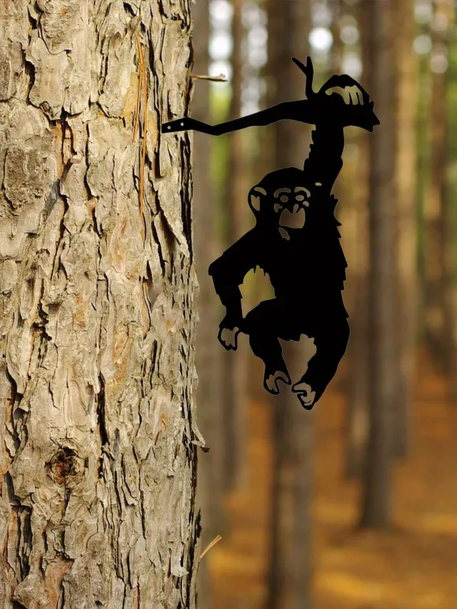 Charming Monkey Themed Garden Stake Whimsical Metal Yard Art For Patio Look At The Picture - Shop at LoveMi