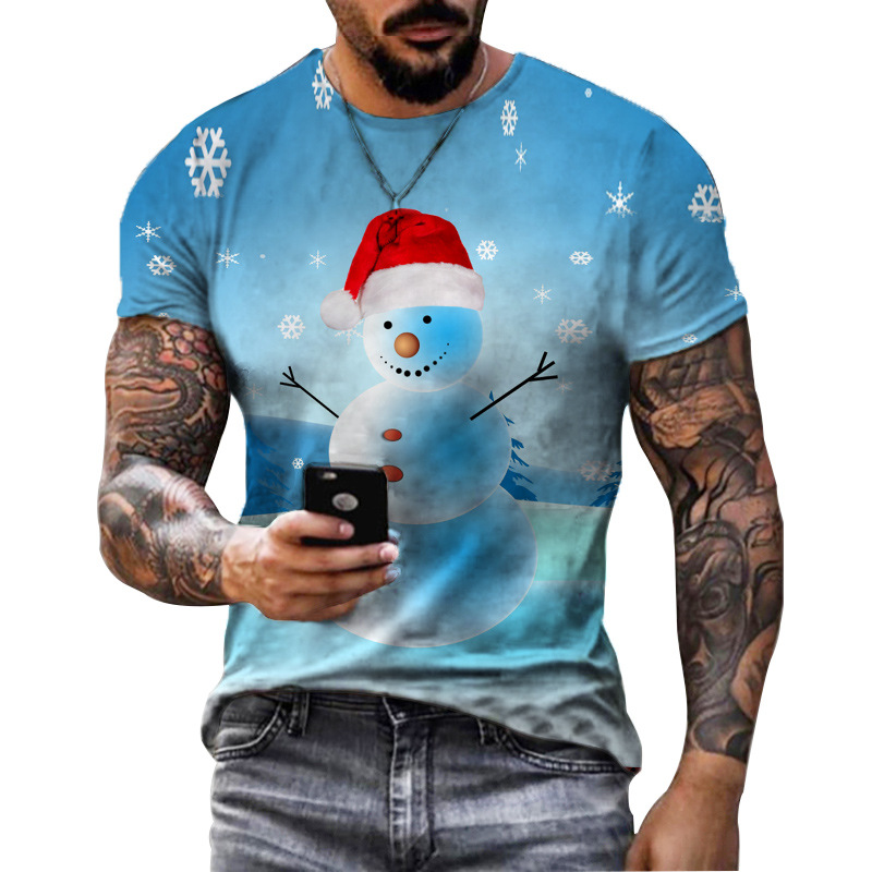 Title 3, Heren 3D T-shirt met digitale kerstprint, korte...