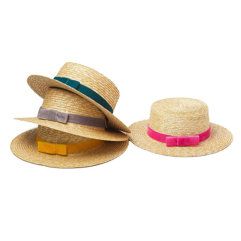 Title 5, Straw hat with velvet ribbon and flat top