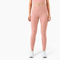 Gym Leggings Large Pocket Fitness Yoga Pants One Piece Peach Hip Running Clothing - Pink Pastel - View 1